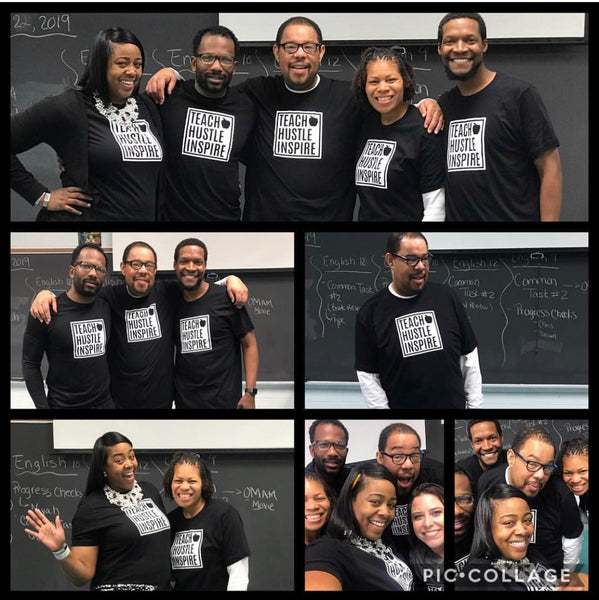 Teach Hustle Inspire Box Logo Tee - BLACK - Teach Hustle Inspire