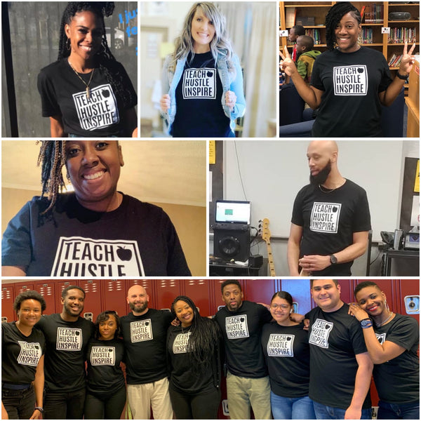 Teach Hustle Inspire Box Logo Tee - BLACK - Teach Hustle Inspire